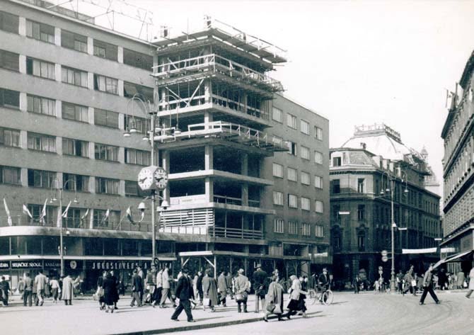 Ilica 1. Ilički neboder u izgradnji 1957. - 1958. godine